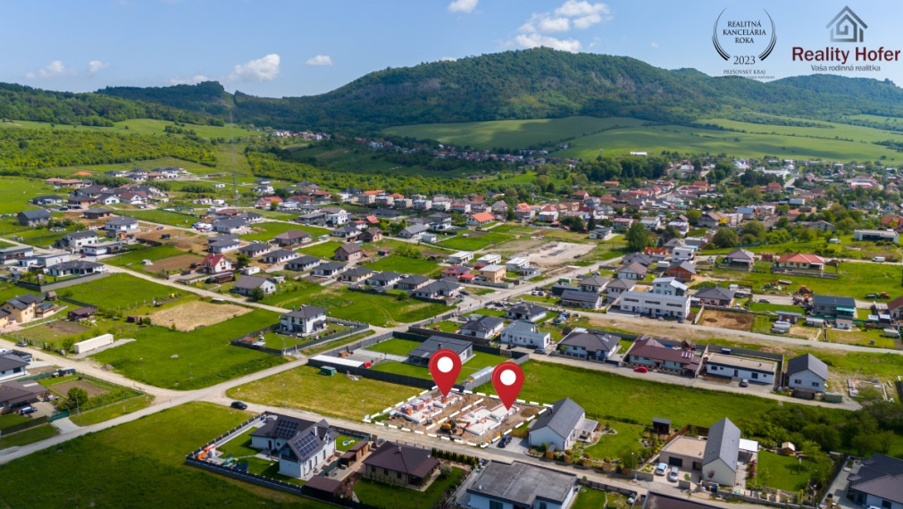 Novostavba bungalov, pozemok 486m2, Fintice, 7 km od Prešova