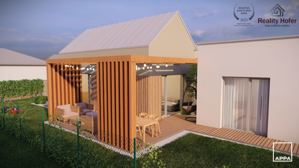 Novostavba bungalov, pozemok 486m2, Fintice, 7 km od Prešova