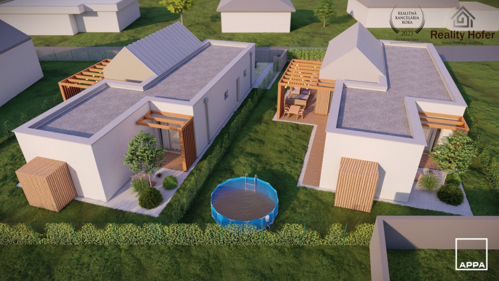 Novostavba bungalov, pozemok 486m2, Fintice, 7 km od Prešova