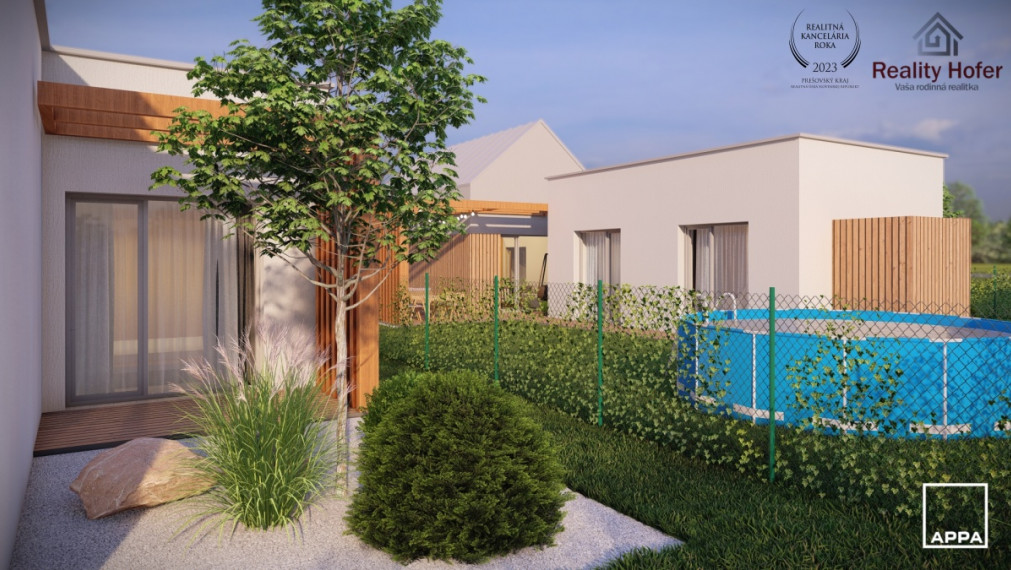 Novostavba bungalov, pozemok 486m2, Fintice, 7 km od Prešova