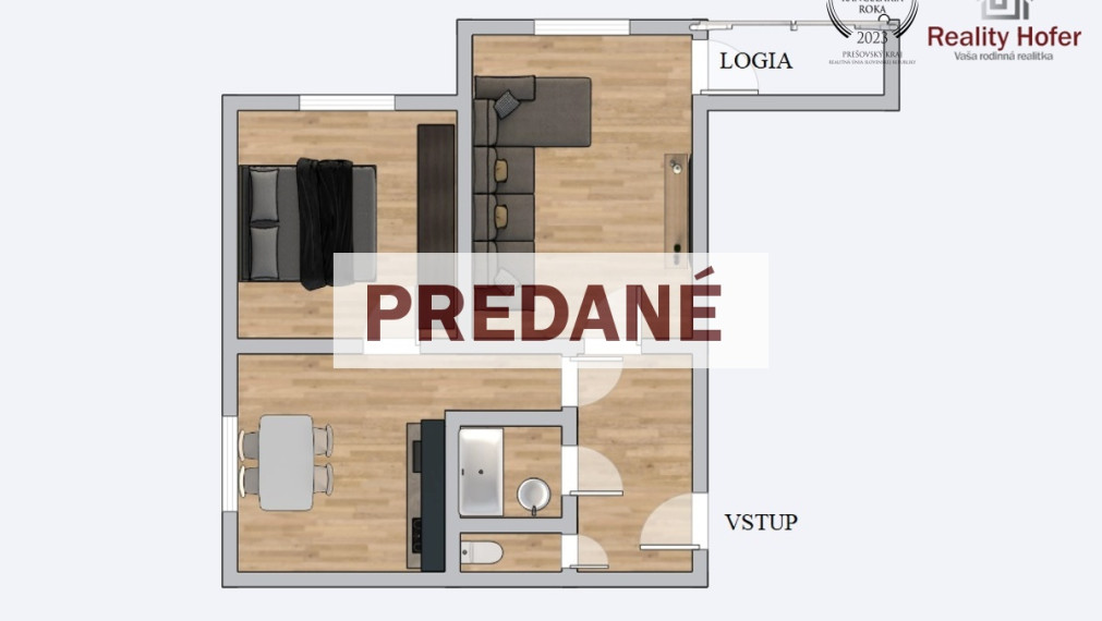 Veľký 2 izbový byt, loggia, Volgogradská, Prešov