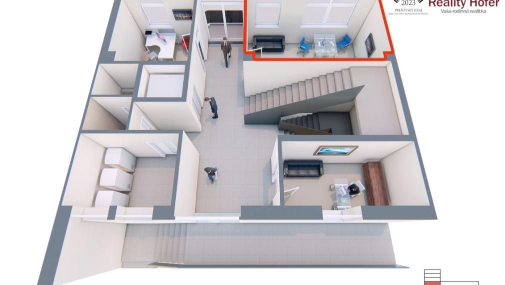 Kompletne zrekonštruovaná kancelária 21,6m2,  DePoint, Prešov