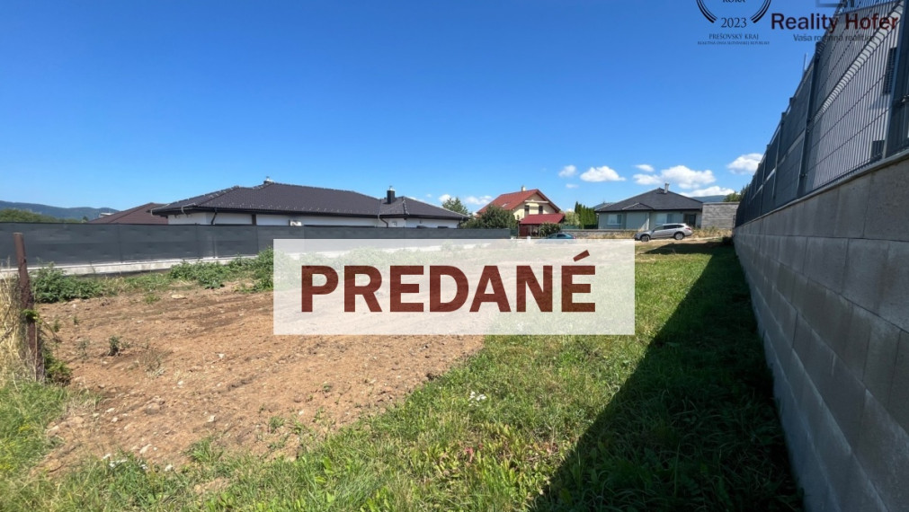 Pozemok na okamžitú výstavbu RD, 728m2, Ľubotice, Prešov