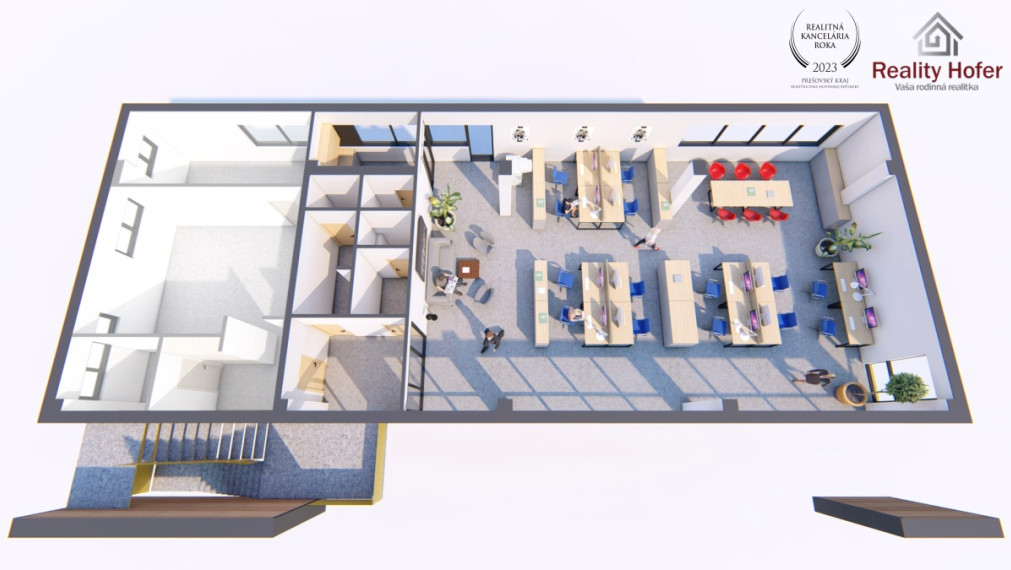 Kancelária open space, parking, 156m2, Košická, Prešov