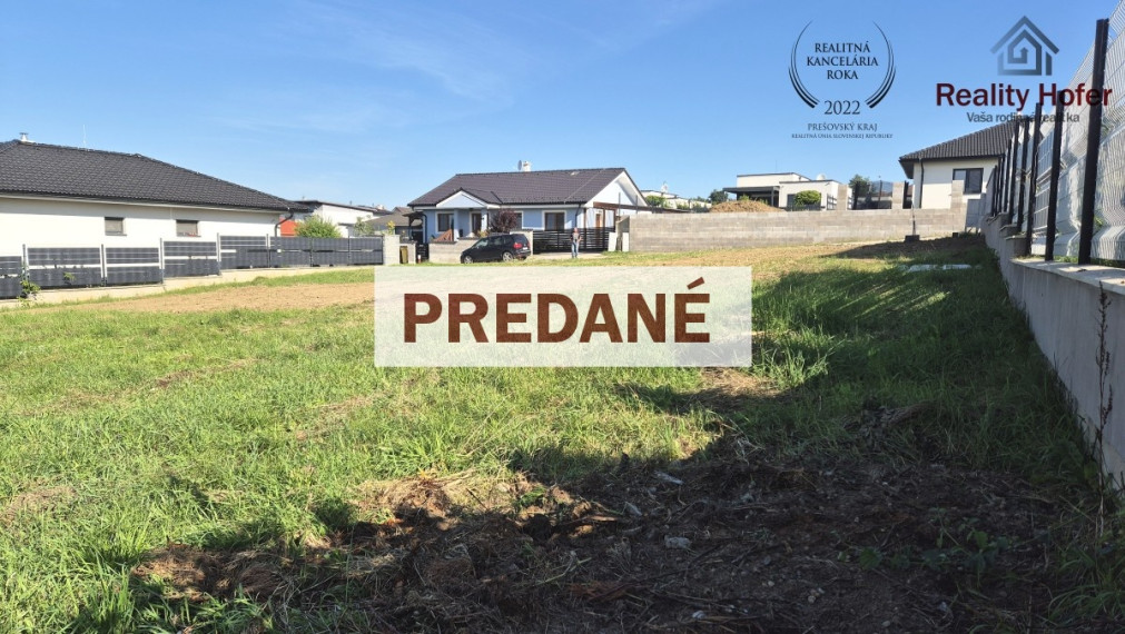 Pozemok na výstavbu RD, 969m2, Šalgovík, Prešov