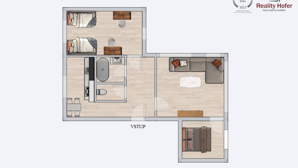 Kompl. zrek. 2,5 izbový byt, 65m2, Šrobárova ul., Prešov