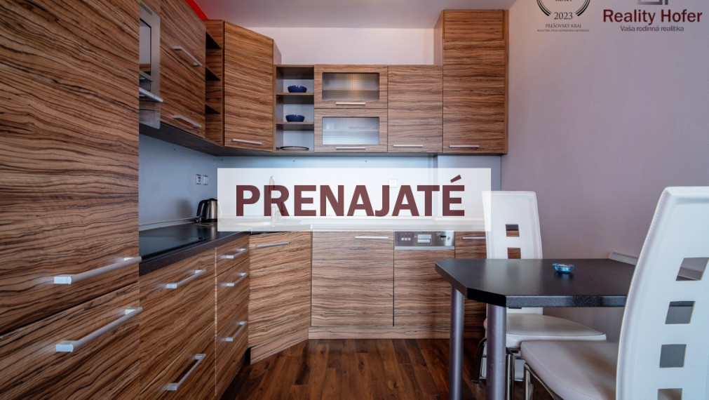 Zariadený 2 izbový byt, terasa, parking, N. Šebastová, Prešov