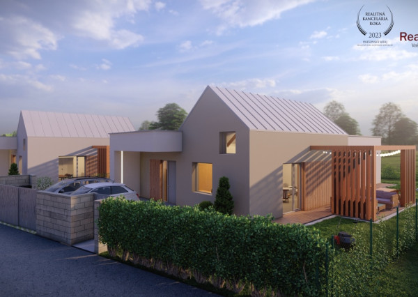 Novostavba bungalov, pozemok 486m2, Fintice, 7 km od Prešova