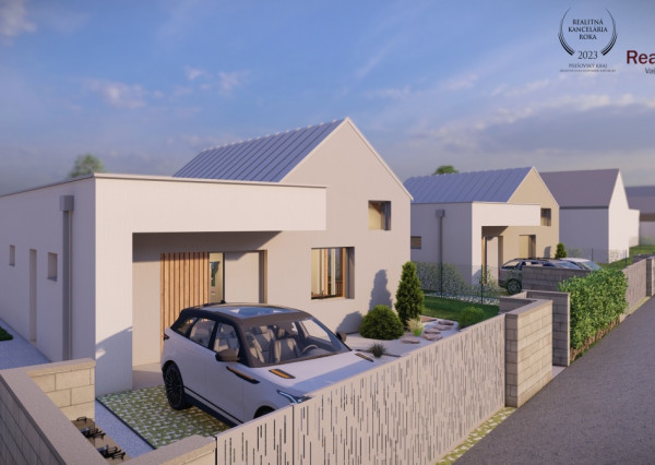 Novostavba bungalov, pozemok 486m2, Fintice, 7 km od Prešova